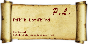 Pék Loránd névjegykártya