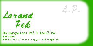 lorand pek business card